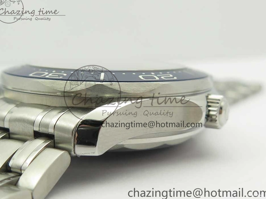 1222 Effortless 2018 Seamaster Diver 300M OMF Best Edition Blue Ceramic Gray Dial on SS Bracelet A8800 (Black Balance Wheel) 7958